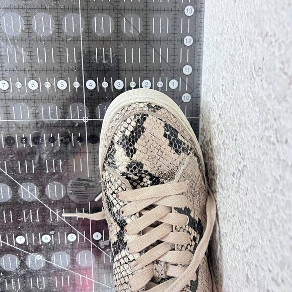 All Saints Trish Women Size EU 38 US 8 Beige Leather Snakeskin Print Shoe - Picture 14 of 14